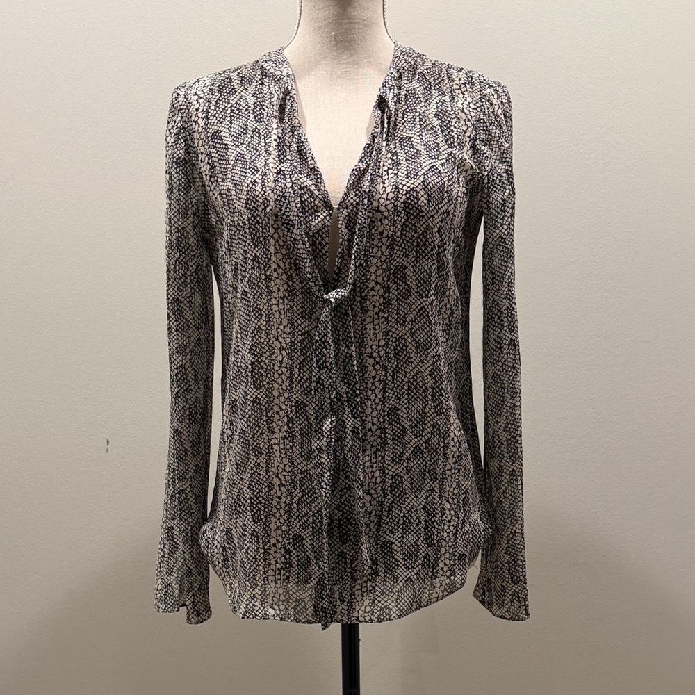 Theory Silk Snake Print Shirt
